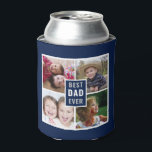 Best Dad Ever 4 Photo Collage Personalised Blue Can Cooler<br><div class="desc">The perfect gift for fathers's day, dad birthday and holidays  - A 4 photo collage and typography print with the words BEST DAD EVER!</div>