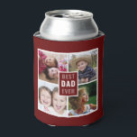 Best Dad Ever 4 Photo Collage Personalised Maroon  Can Cooler<br><div class="desc">The perfect gift for fathers's day, dad birthday and holidays  - A 4 photo collage and typography print with the words BEST DAD EVER!</div>