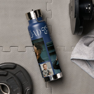 Best Dad Ever 4 Photos Modern Fathers Day Gifts Water Bottle