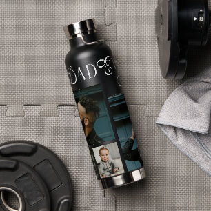 Best Dad Ever 4 Photos Modern Fathers Day Gifts Water Bottle