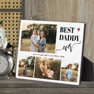 Best dad ever 4 photos personalised plaque