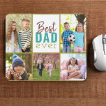 Best Dad Ever 5 Photo Collage Mouse Pad<br><div class="desc">Custom photo mouse pad for the best dad ever! The photo template is set up for you to add 5 of your favourite family pictures which frame the wording "Best Dad ever". Useful personalised gift for your dad for father's day.</div>