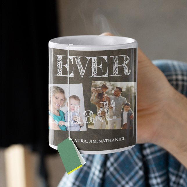 Best dad ever 5 photo collage we love you coffee mug (Creator Uploaded)