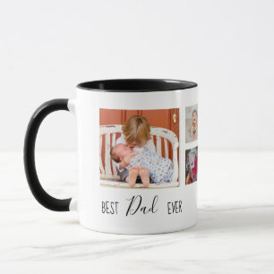 Best Dad Ever 6 Photo Collage White Mug