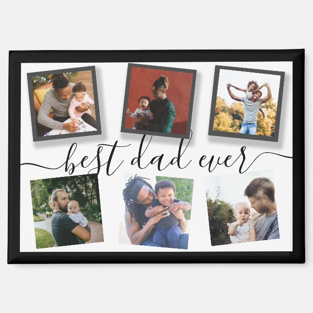 Best Dad Ever 6 Photo Instagram Collage Magnet (Front)
