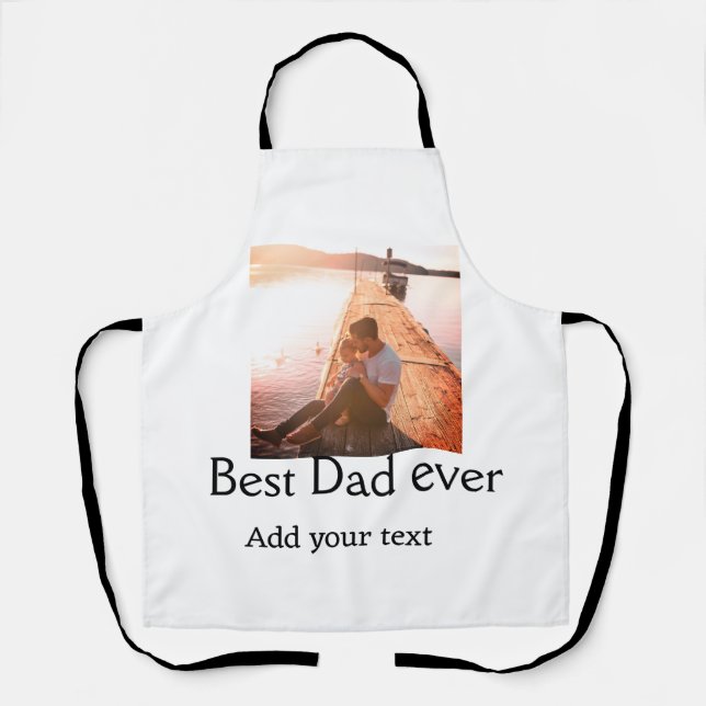 Best dad ever add name image fathers day text mess apron (Front)