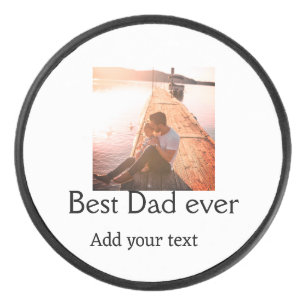 Best dad ever add name image fathers day text mess hockey puck