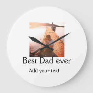 Best dad ever add name image fathers day text mess large clock