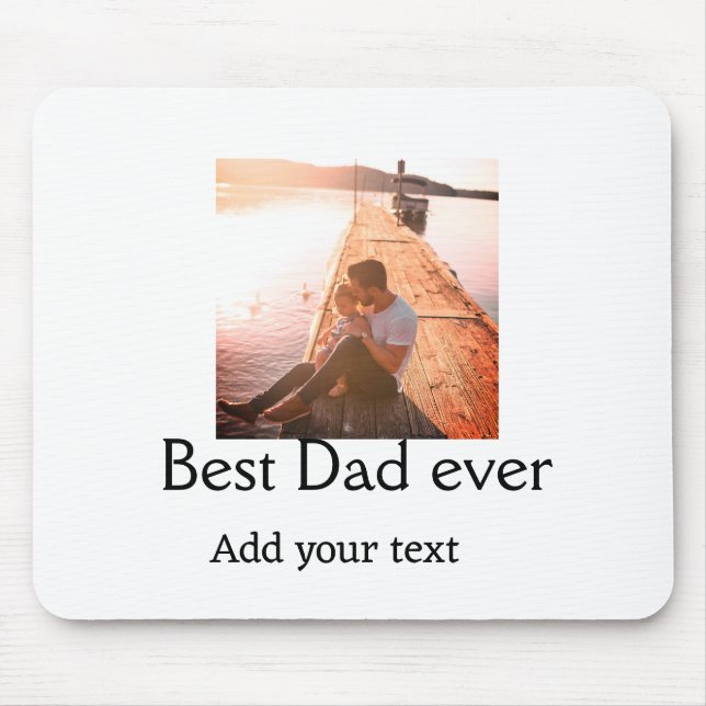 Best dad ever add name image fathers day text mess mouse pad (Front)