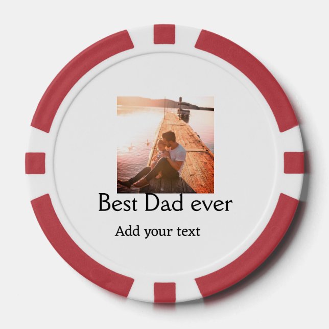Best dad ever add name image fathers day text mess poker chips (Front)
