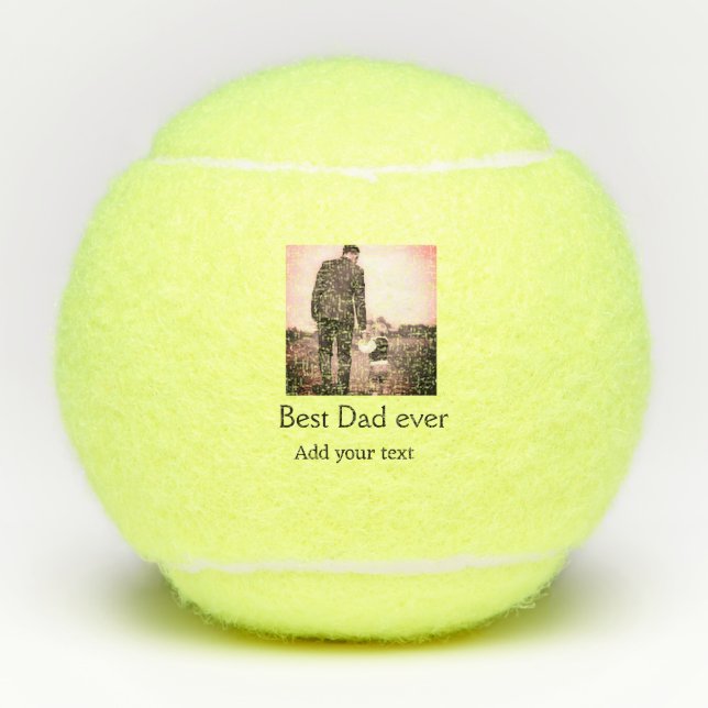 Best dad ever add name image fathers day text mess tennis balls (Front)