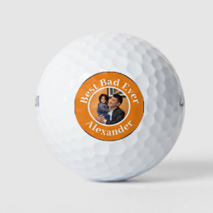 Best Dad Ever add Photo name Golf Balls