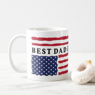 Best Dad Ever American Flag Coffee Mug
