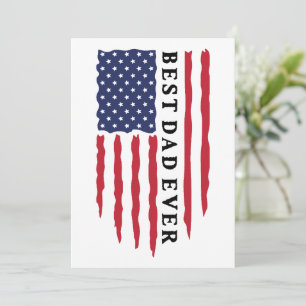 Best Dad Ever American Flag Invitation