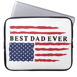 Best Dad Ever American Flag Laptop Sleeve