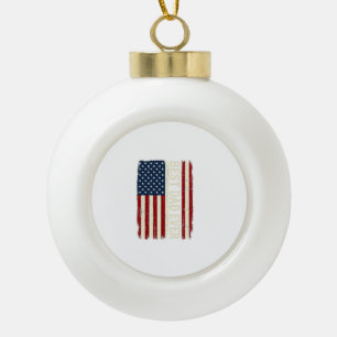 Best Dad Ever American Flag Vintage Vector Shirt_1 Ceramic Ball Christmas Ornament