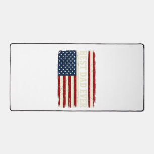 Best Dad Ever American Flag Vintage Vector Shirt_1 Desk Mat