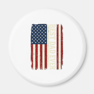 Best Dad Ever American Flag Vintage Vector Shirt_1 Magnet