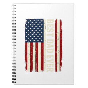 Best Dad Ever American Flag Vintage Vector Shirt_1 Notebook