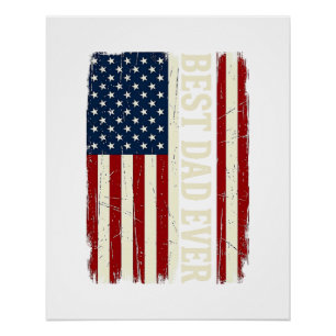 Best Dad Ever American Flag Vintage Vector Shirt_1 Poster