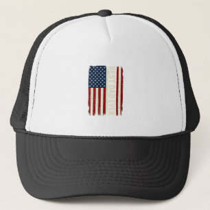Best Dad Ever American Flag Vintage Vector Shirt_1 Trucker Hat