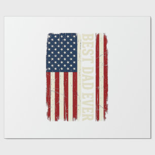 Best Dad Ever American Flag Vintage Vector Shirt_1 Wrapping Paper