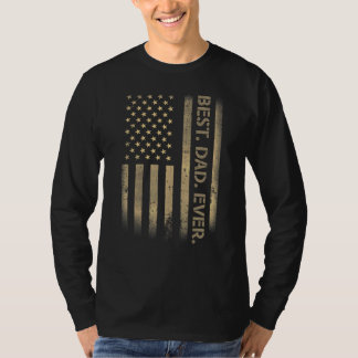 Best Dad Ever American Usa Grunge Flag Father's Da T-Shirt