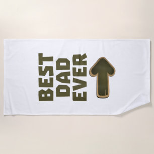 Best Dad Ever Arrow Graphic Logo Beach Towel