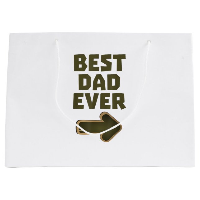 Best Dad Ever Arrow Graphic LogoBest Dad Ever Arro Large Gift Bag (Front)