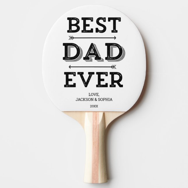 Best Dad Ever Arrows Custom Personalised Ping Pong Paddle (Front)