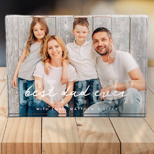 Best Dad Ever Athletic Modern Photo Father's Day Block