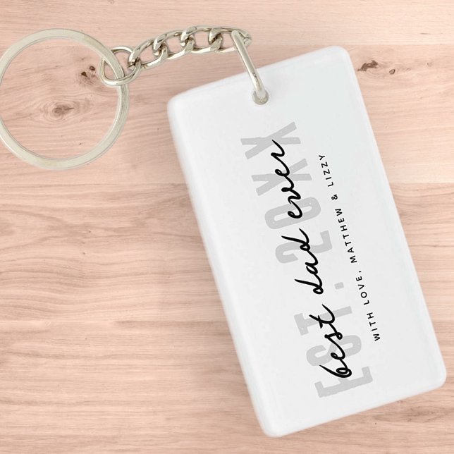 Best Dad Ever Athletic Modern Preppy Father's Day Key Ring (Creator Uploaded)