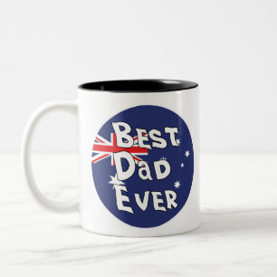 Best Dad Ever Australia Flag Two-Tone Coffee Mug