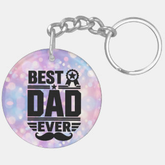 Best Dad Ever Award Ribbon Moustache Gift Key Ring
