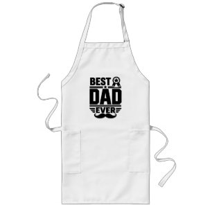 Best Dad Ever Award Ribbon Moustache Gift Long Apron