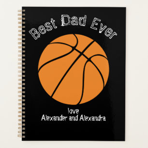 Best Dad Ever Basketball Distressed text Planner