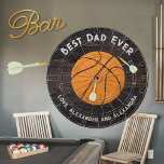 Best Dad Ever Basketball  Distressed text  Planner Dartboard<br><div class="desc">Modern Best Dad Ever Basketball Dartboard,  Perfect gift for Father's Day.</div>