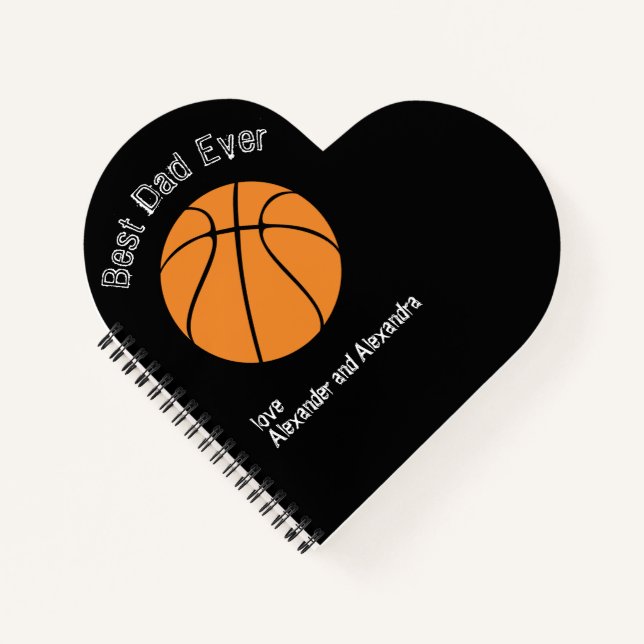 Best Dad Ever Basketball  Distressed text  Planner Notebook (Front)