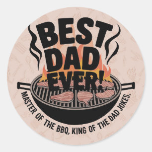 Best Dad Ever BBQ Design – King of the Grill Classic Round Sticker