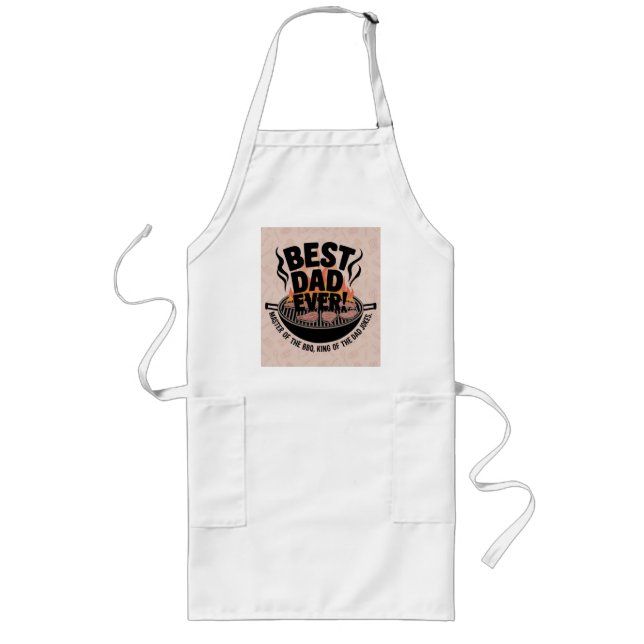 Best Dad Ever BBQ Design – King of the Grill  Long Apron (Front)