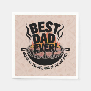 Best Dad Ever BBQ Design – King of the Grill Napkin