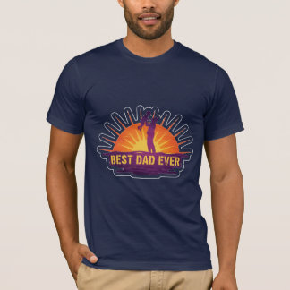 Best Dad Ever Beach Sunset Silhouette Father's Day T-Shirt