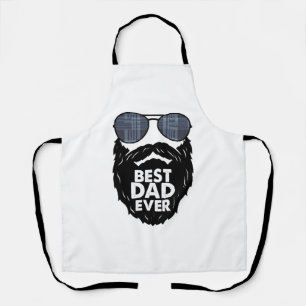 Best Dad ever beard bearded Dad sunglasses black Apron