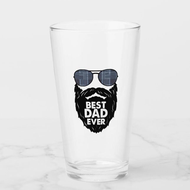 Best Dad ever beard bearded Dad sunglasses black Glass (Front)