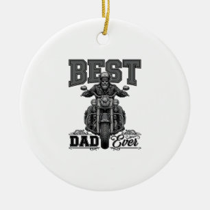 Best Dad Ever Biker Vintage Engraving T-Shirt_1 Ceramic Tree Decoration