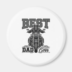 Best Dad Ever Biker Vintage Engraving T-Shirt_1 Magnet