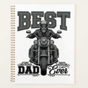 Best Dad Ever Biker Vintage Engraving T-Shirt_1 Planner