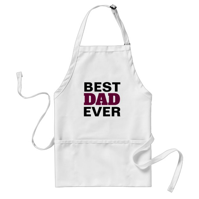 Best Dad Ever Black Burgundy White Typography Standard Apron (Front)