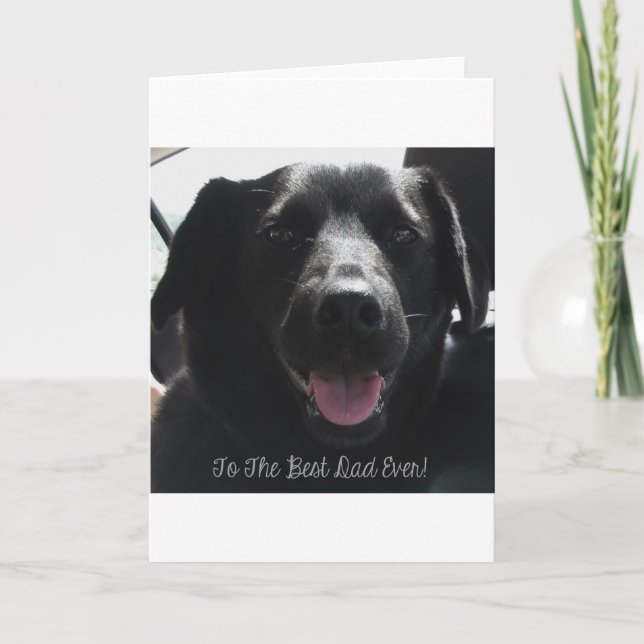 Best Dad Ever Black Dog Design Card (Front)