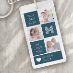 Best Dad Ever Blue Photos Father's Day Key Ring<br><div class="desc">The perfect gift for Father's Day</div>